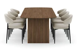 Bark Richeto spisebord 240 cm med 6 Sawako stoler