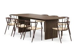 Bark Richeto spisebord 240 cm med 8 Winston spisestoler