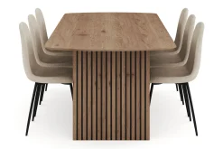 Bark Richeto Spisegruppe 240 cm med 6 Polar Spisestoler