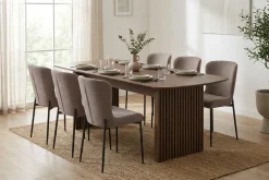 Bark Richeto spisegruppe røkt eik 210 cm med 6 Elsie spisestoler