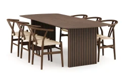 Bark Richeto Spisegruppe 240 cm med 6 Dastoori Spisestoler