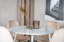 Venture Home Spisegrupper-Ridones Spisegruppe 100 cm Rund inkl. 4 Pontus Stoler Hvit
