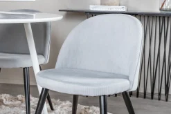 Venture Home Spisegrupper-Ridones Spisegruppe 100 cm Rund inkl. 4 Valeri Cordfløyelsto Hvit