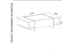 Sofabord-Riello Sofabord 104 cm med Oppbevaringshyller + Lucka Svart,Gull