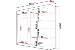 Rilievo Garderobeskap Med Speil 180x215 cm