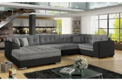 Sovesofaer-Rineta Sovesofa med Dobbeldivan Svart,Grey