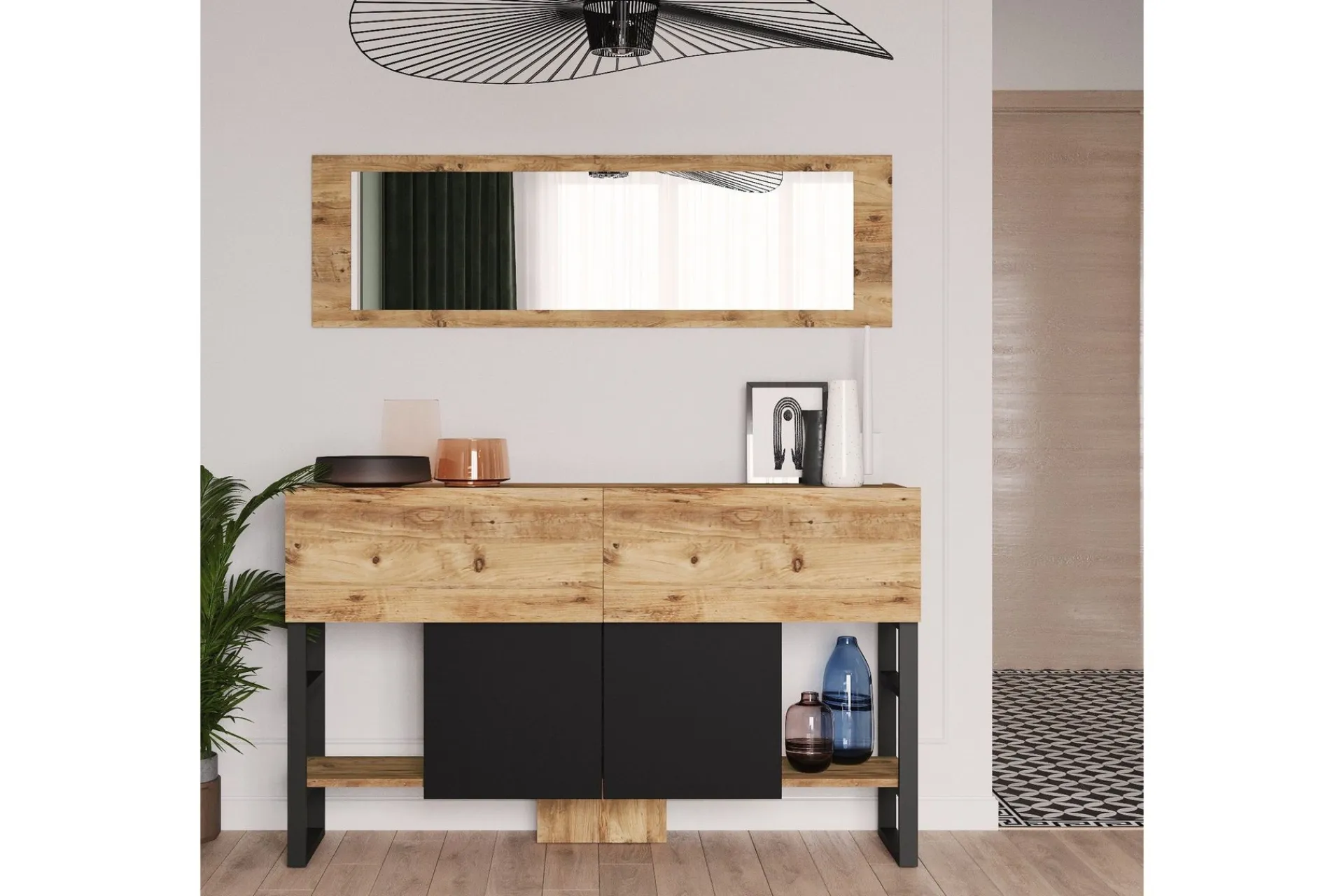Gangbord|Avlastningsbord-Rinorea Konsollbord 139x83,6 cm Grønn