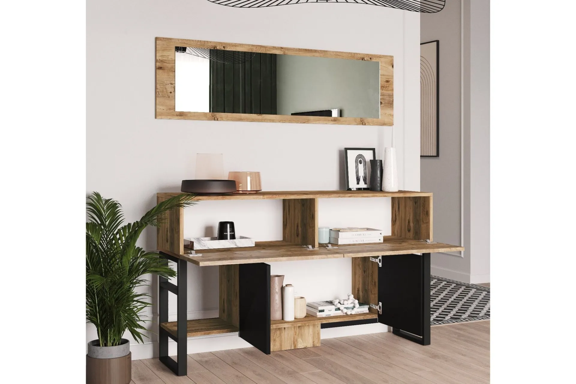 Gangbord|Avlastningsbord-Rinorea Konsollbord 139x83,6 cm Grønn