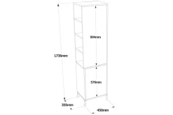 Baderom|Baderomsskap-Rinorea Oppbevaringsskap 45x173,6 cm Hvit