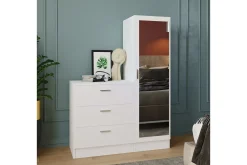 Kommode-Rinorea Oppbevaringsskap 40x140 cm Hvit