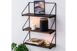 Vegghylle-Rinorea Vegghylle 60x15 cm 3 Hyller Svart