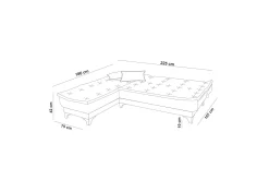 Sovesofaer-Riversdale Sovesofa med Sjeselong 4-seter Mørkeblå