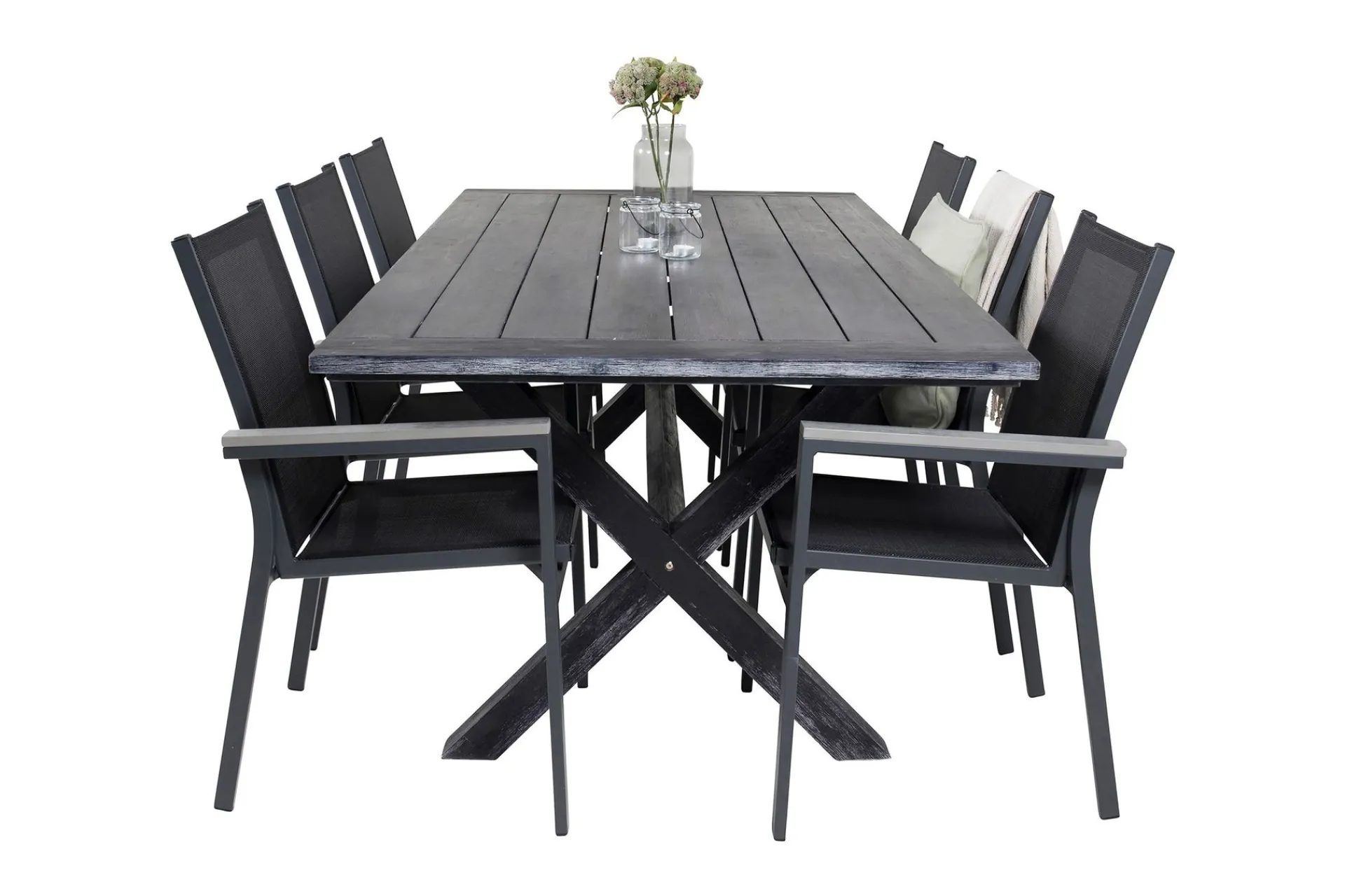 Venture Home Rives Spisegruppe 200cm + 6 Parma Karmstoler
