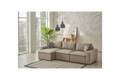 Sofa Med Sjeselong-Rivran Sofa med Divan 4-sits Cream