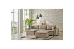 Sofa Med Sjeselong-Rivran Sofa med Divan 4-sits Cream