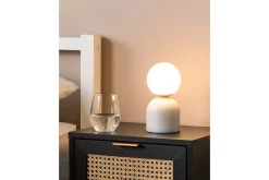 Nattbordslampe|Bordlampe-Rizka Bordlampe 21 cm G9 Hvit