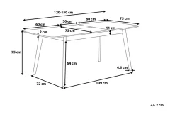 Rolman Spisebord Sammenleggbart 120-150x75 cm