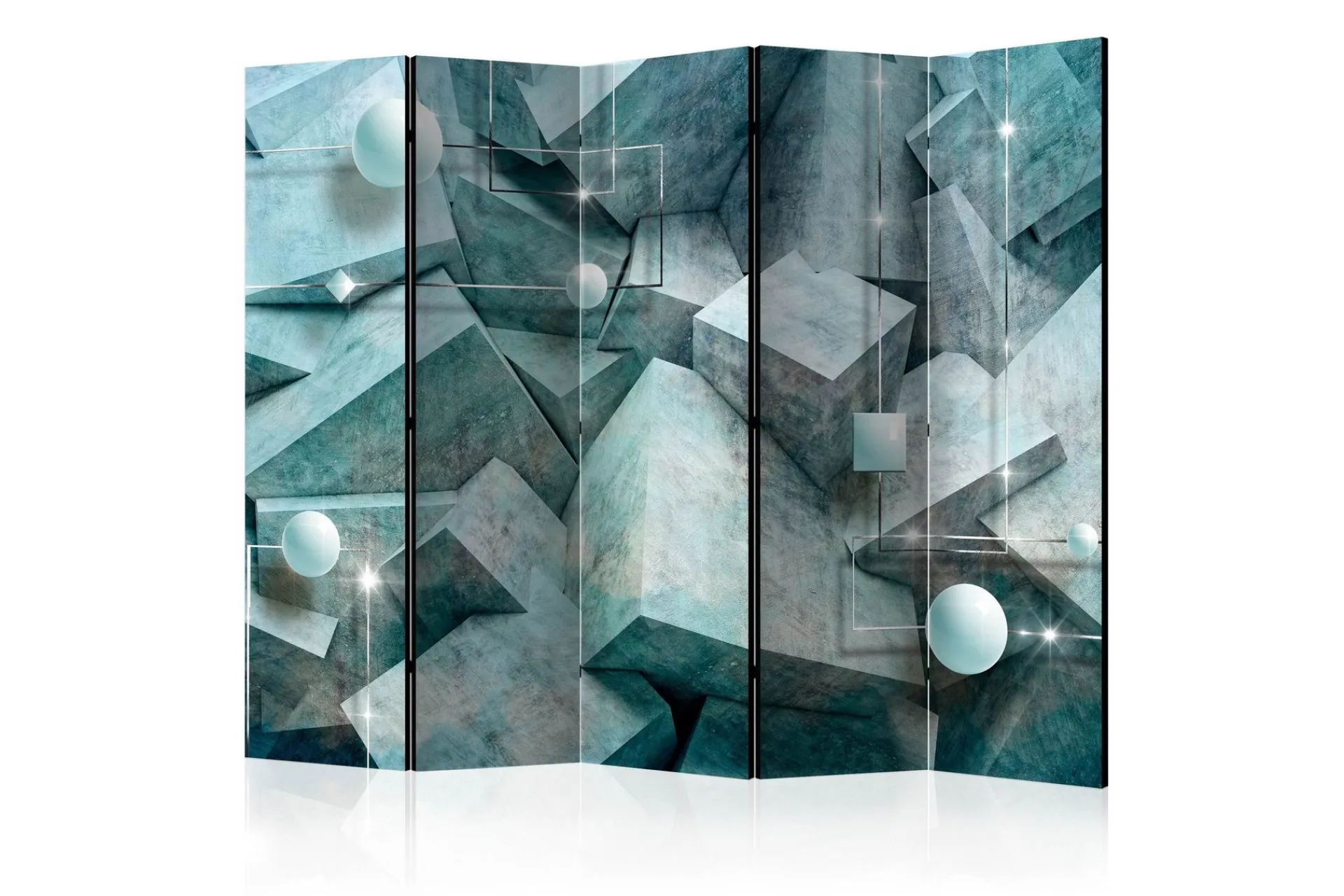 Bretteskjerm-Romdeler Concrete Cubes Green II