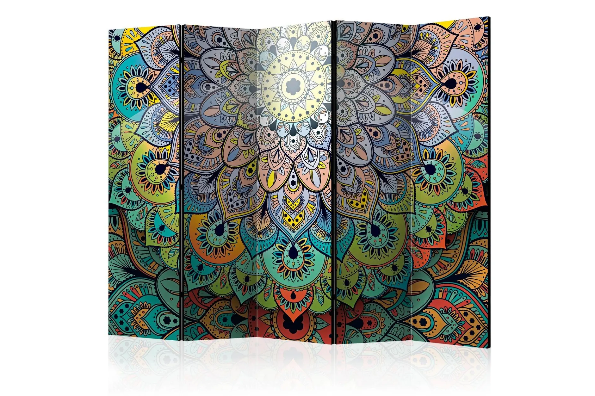 Bretteskjerm-Romdeler Fargerik Stained Glass II 222x517 cm