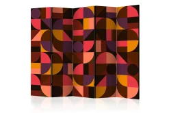 Bretteskjerm-Romdeler Geometric Mosaic Red II