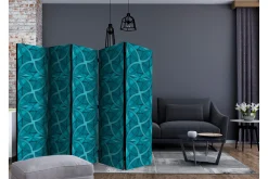 Bretteskjerm-Romdeler Geometric Turquoise II