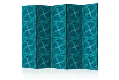 Bretteskjerm-Romdeler Geometric Turquoise II