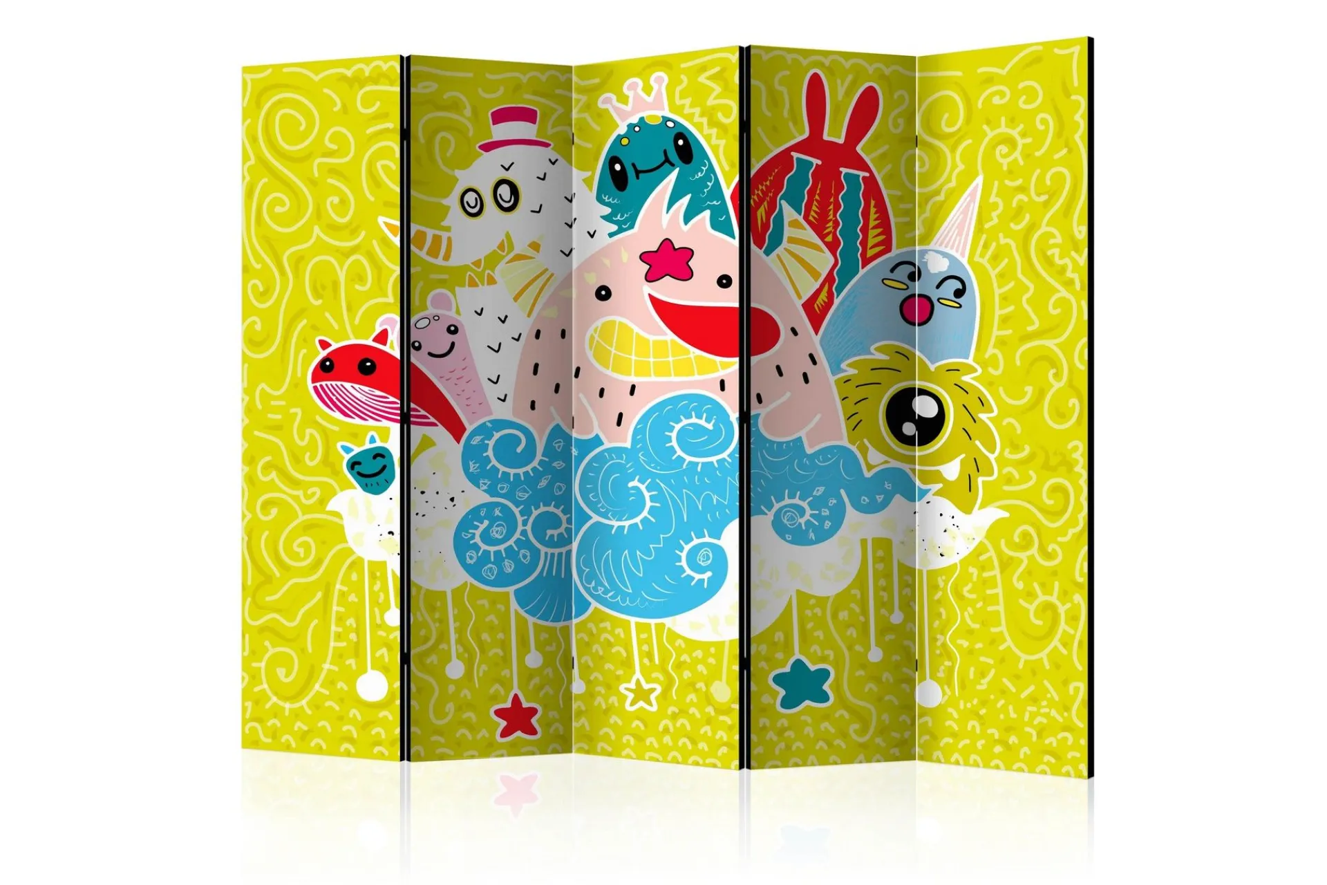 Bretteskjerm-Romdeler Happy Creatures II 222x517 cm