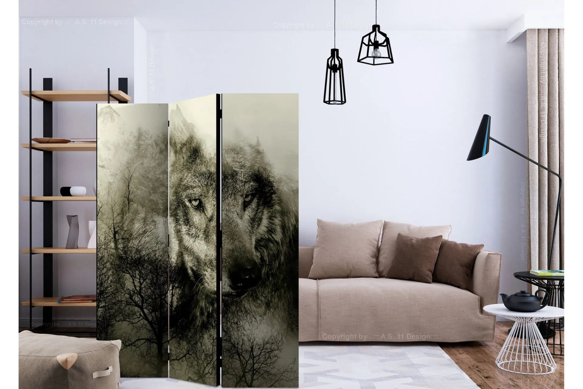 Bretteskjerm-Romdeler Mountain Predator Beige
