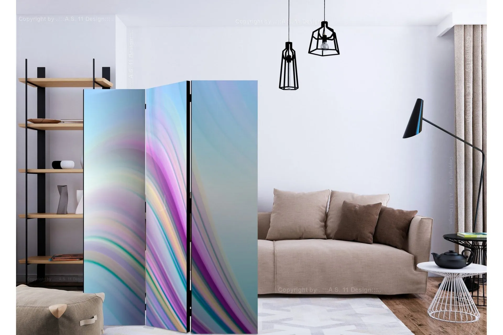 Bretteskjerm-Romdeler Rainbow Abstract Background