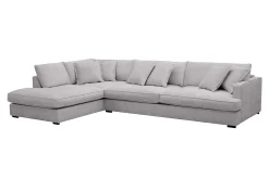 Scandinavian Choice Velour Sofa & Fløyel Sofa|Sofa Med Sjeselong-Rossita Lyx 4-seter Ekstra dyp Sofa med Sjeselong Venstre Grey