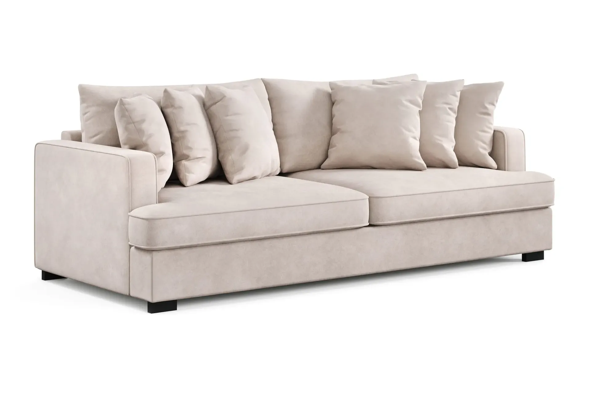 Scandinavian Choice Velour Sofa & Fløyel Sofa-Rossita 4-seters Dyp Fløyelssofa Beige