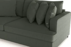 Scandinavian Choice 2 Seter Sofa|Sofa Med Sjeselong-Rossita 4-seters Dyp Sofa i Kordfløyel Mørkegrønn
