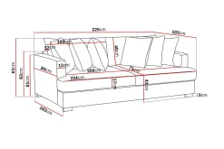 Scandinavian Choice 2 Seter Sofa|Sofa Med Sjeselong-Rossita 4-seters Dyp Sofa i Kordfløyel Mørkegrønn