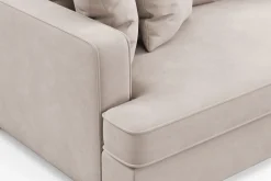 Scandinavian Choice Velour Sofa & Fløyel Sofa-Rossita 3-seters Dyp Sofa med Hel Pute i Fløyel Beige