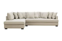 Scandinavian Choice Rossita 4-seters Venstrevendt L-formet Dyp Sjeselongsofa med Hel Pute i Stoff