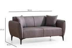 2 Seter Sofa-Rossland Sofa 2-seters Mørkegrå