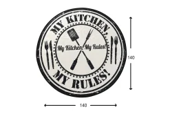 Moderne Tepper-Round Matte My Kitchen (140) Flerfärgad