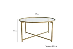 Sofabord-Rowman Sofabord 83 cm Rundt Gull