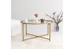 Sofabord-Rowman Sofabord 83 cm Rundt Gull