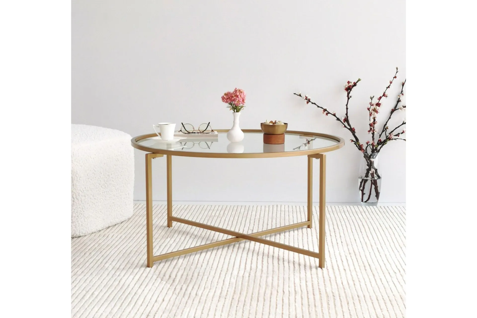 Sofabord-Rowman Sofabord 83 cm Rundt Gull