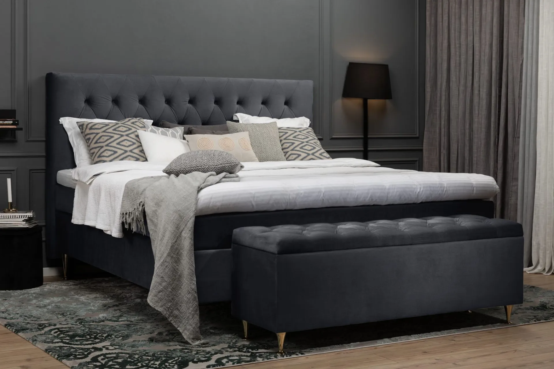 Sengetilbehør & Sengegavl-Royal Velvet Sengegavl 210 cm Svart