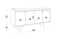 Gangbord|Avlastningsbord-Ruigoord Avlastningsbord 150 cm Hvit,Antracit