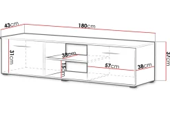 Tv-Benk & Mediabenk-Ruskelsby TV-bänk 180 cm Black Svart