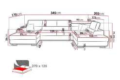 Velour Sofa & Fløyel Sofa-Rycka Hjørnesofa Venstre Once 10 + Once 12