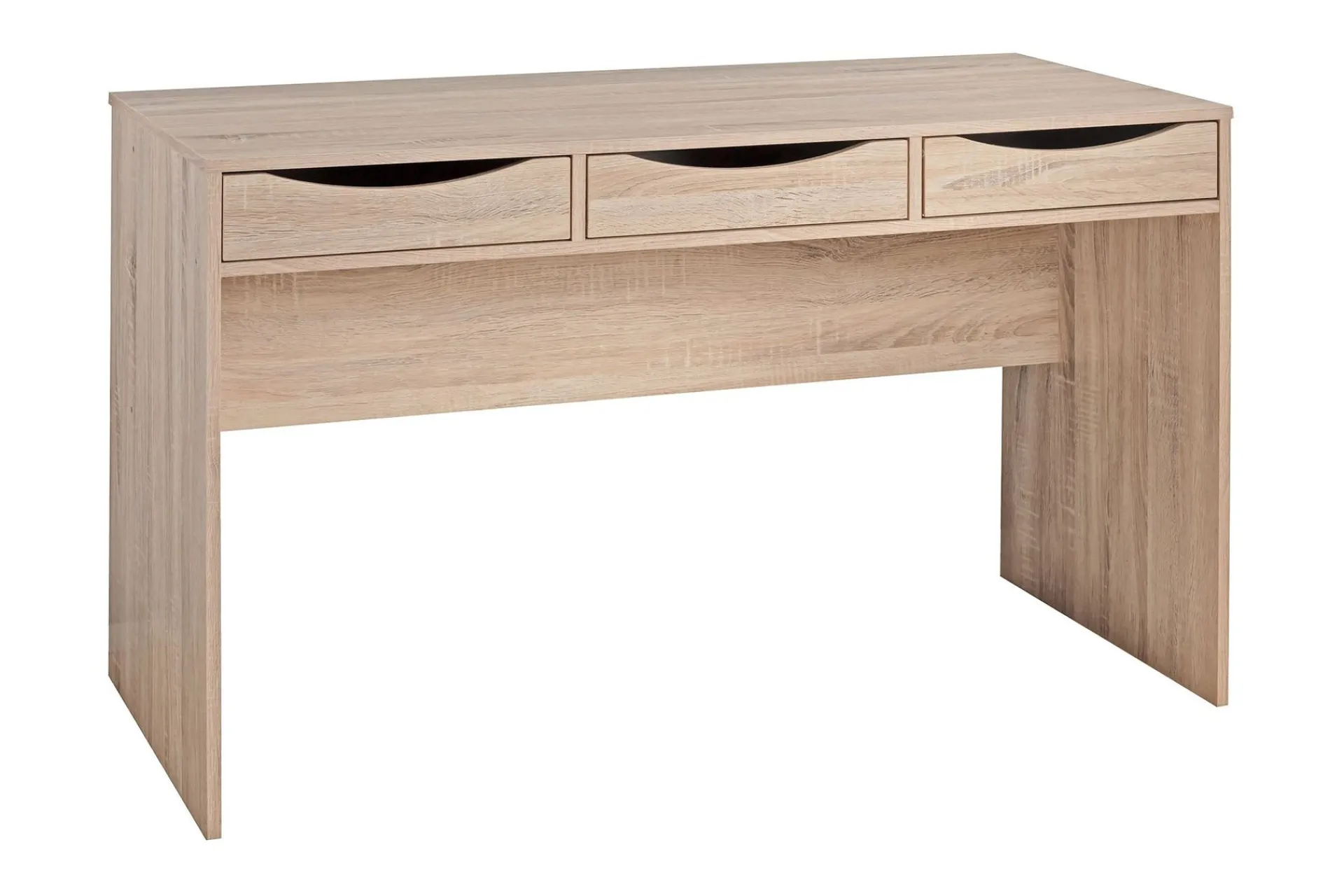 Wohnling Kontorbord-Ryea Skrivebord 120 cm med Oppbevaring 3 Skuffer Tre/Natur