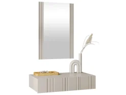 Sminkebord & Toalettbord-Rynlin Sminkebord med Speil beige