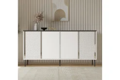 Gangbord|Avlastningsbord-Rynor Konsollbord 150 cm Hvit