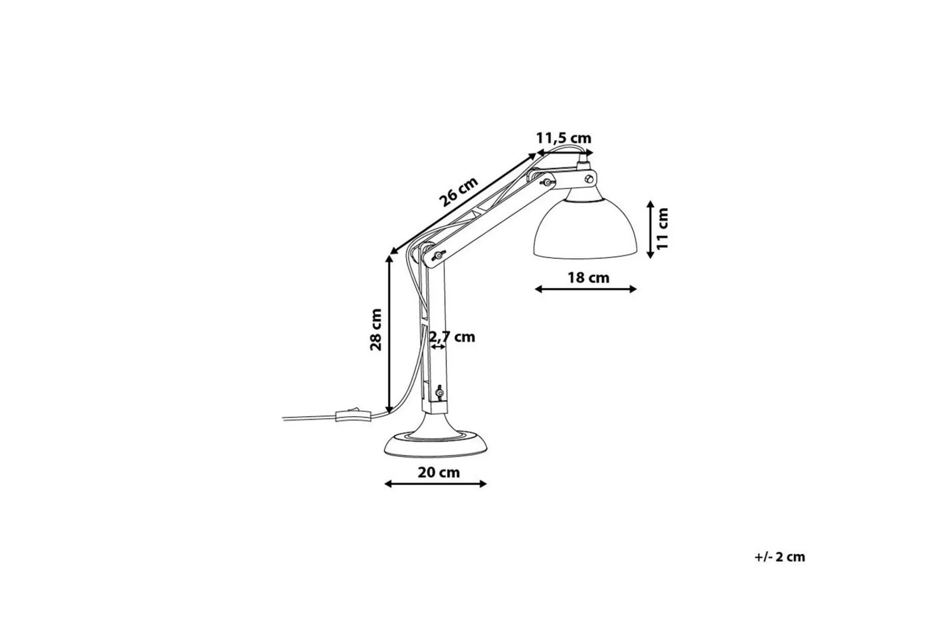 Bordlampe-Salado Bordlampe 53 cm Kobber