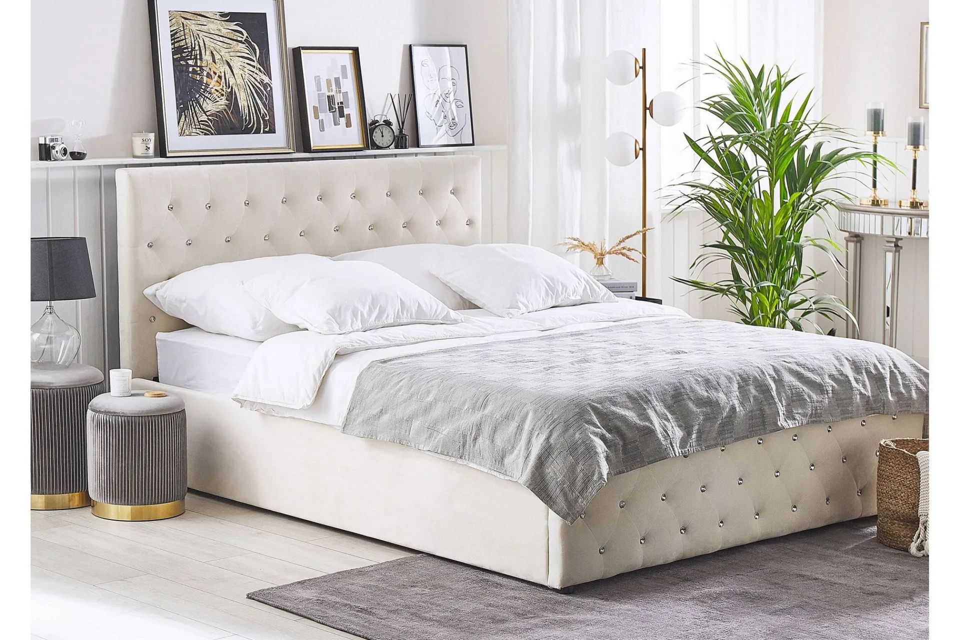 Sengeramme & Sengestamme|Seng Med Oppbevaring-Saleux Sengramme 180x200 cm Beige