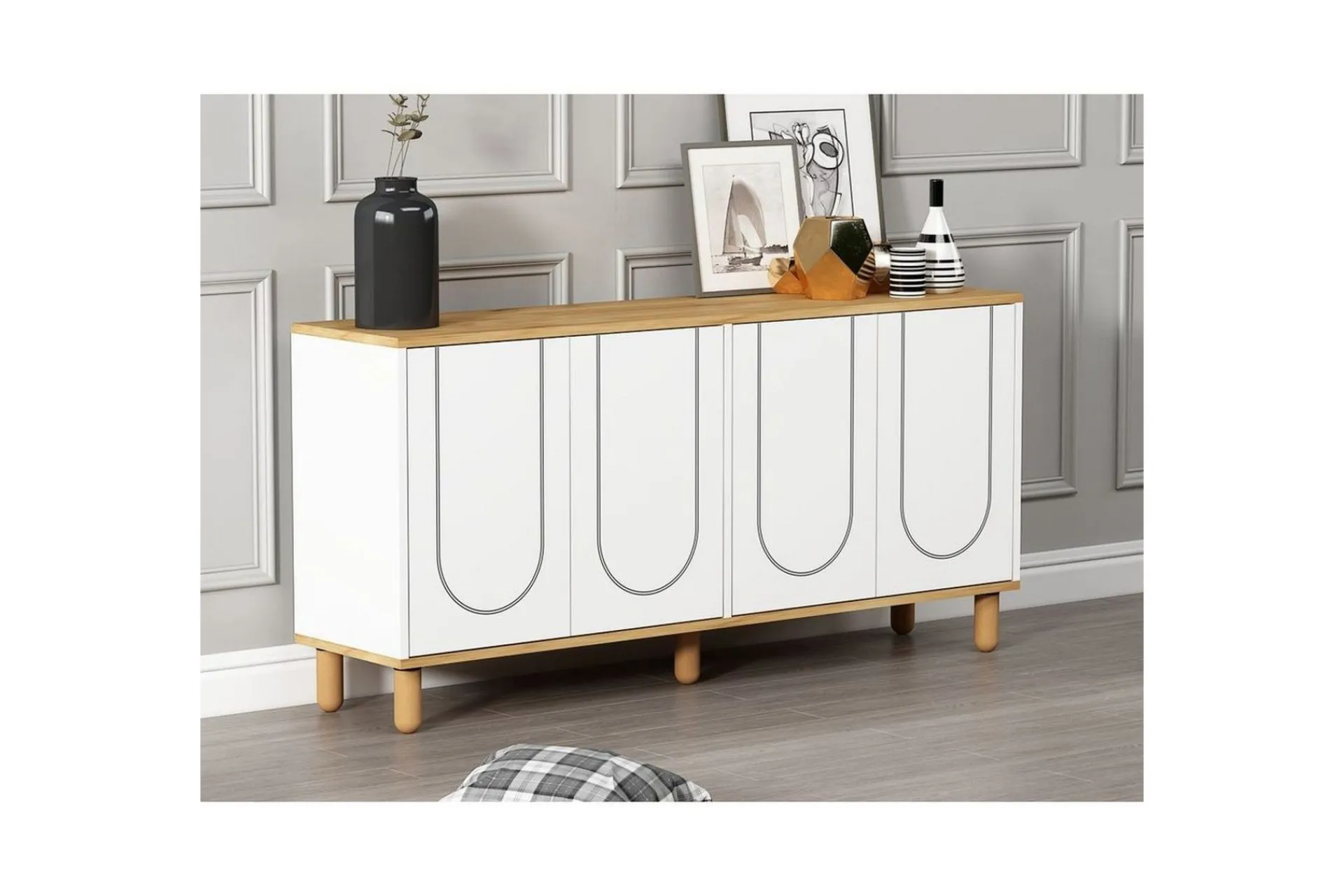 Gangbord|Avlastningsbord-Salven Konsollbord 150 cm Eik,Hvit